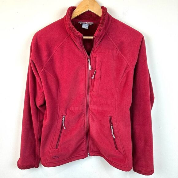 Outdoor Research‎ Red Full Zip Fleece Sweatshirt Women’s S Petite Read - Picture 1 of 10